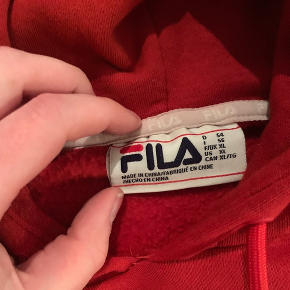 RED FILA HOODIE - Picture 4 of 4
